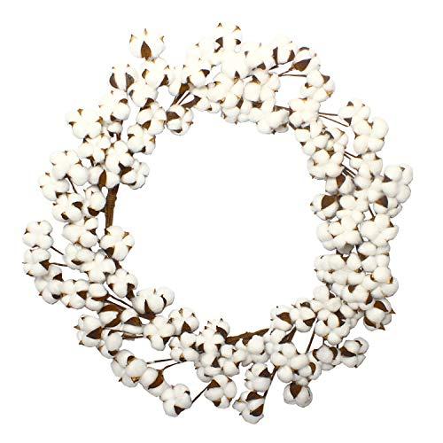 VGIA 28 Inch Real Cotton Wreath Farmhouse Decor Christmas Vintage Wreath