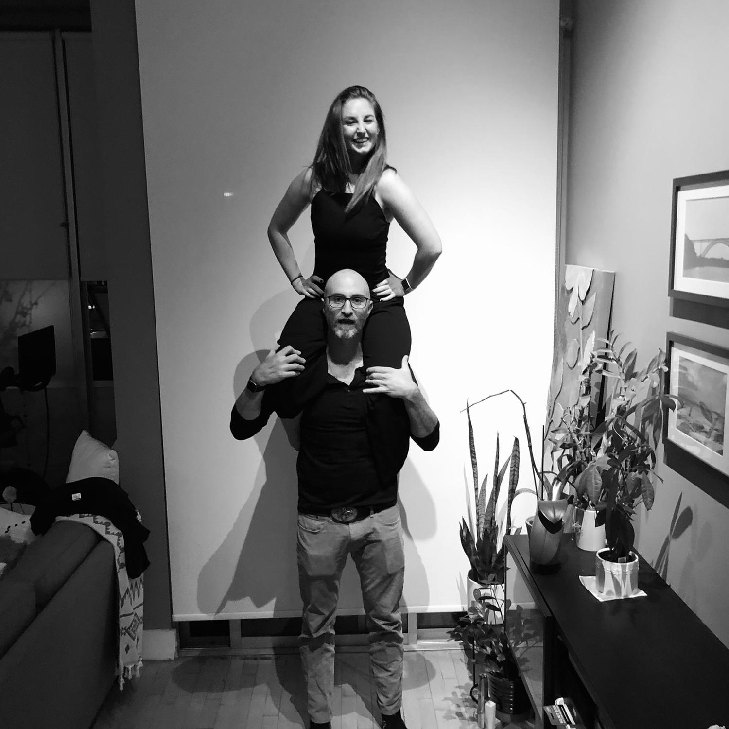 Barrett honestly had no idea Erika was on his shoulders