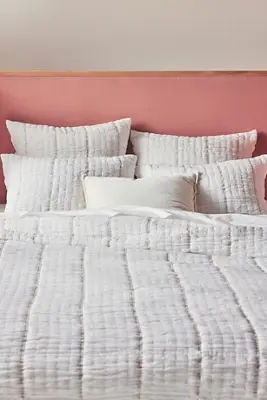Striped Cotton Gauze Coverlet