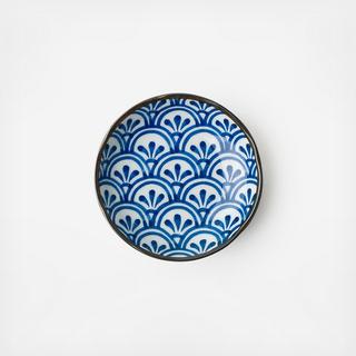 Monyou Hana Seigaiha Appetizer Plate, Set of 4