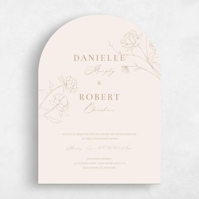 Beige Arch Wedding Invitation - Ingrid Portrait