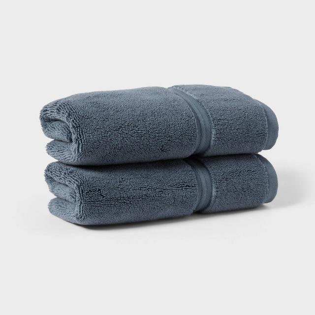 2pk Spa Plush Hand Towel Set Slate Blue - Threshold™