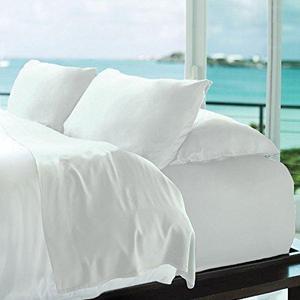 Cariloha Resort Bamboo Sheets 4 Piece Bed Sheet Set - Luxurious Sateen Weave - 100% Viscose from Bamboo Bedding (White, Queen)
