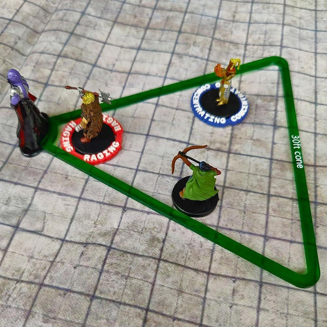 Futhark Area of Effect Spell Templates, Set of 16 - Acrylic AOE Damage Marker for DND and Other RPG