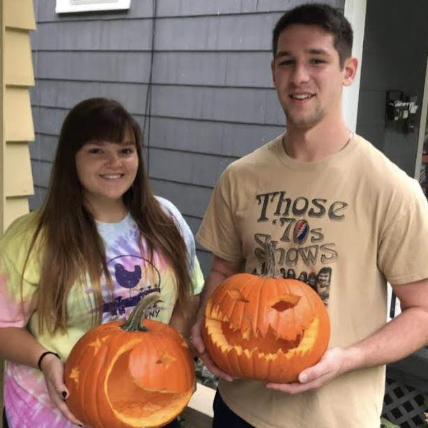 Carving pumpkins at Tyler's apartment in Syracuse