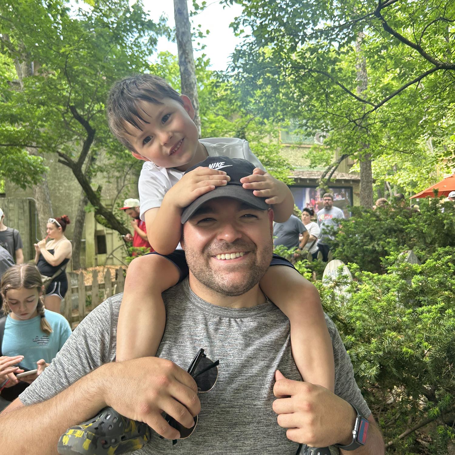 Izzy’s first family vacation with Jace’s family to Silver Dollar City! Here is Jace with his nephew, Teddy. Keep an eye out for him during the ceremony!