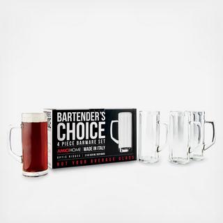 Bartender's Choice Beer Mug, Set of 4