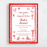 Red Wedding Invitation - Amore Portrait