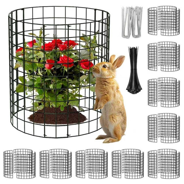 10 Packs Round Plant Protector from Animals,Metal Wire Mesh Garden Plant Cages for Outdoor Gardening Supplies, Garden Protection Rabbits Chickens Ducks for Vegetables, Flowers, Shrubs (12'' x 12'')