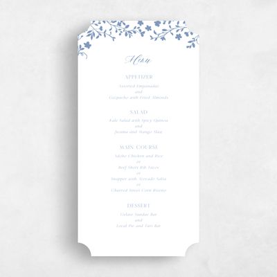Blue Ticket Wedding Menu - Ysabeau