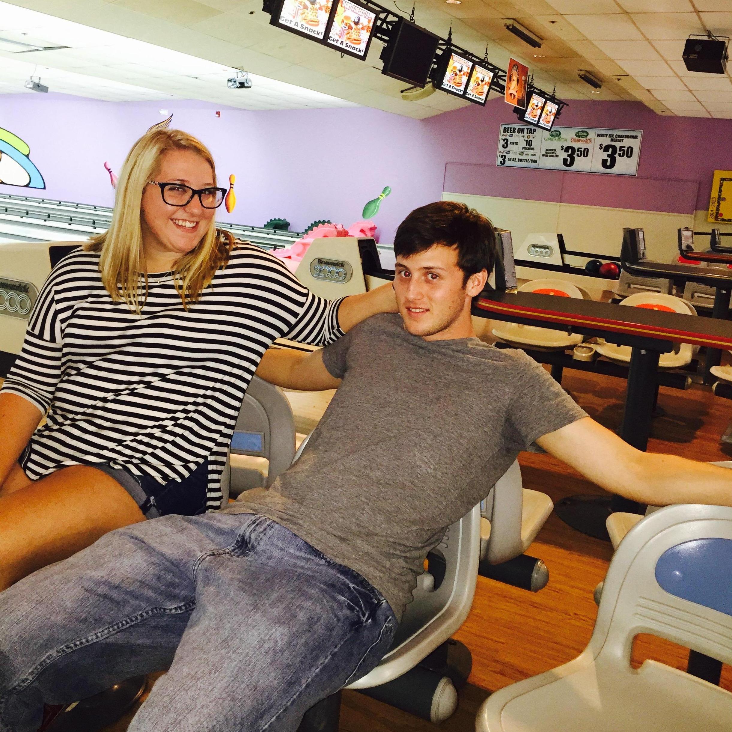Our first official date at our favorite bowling alley.