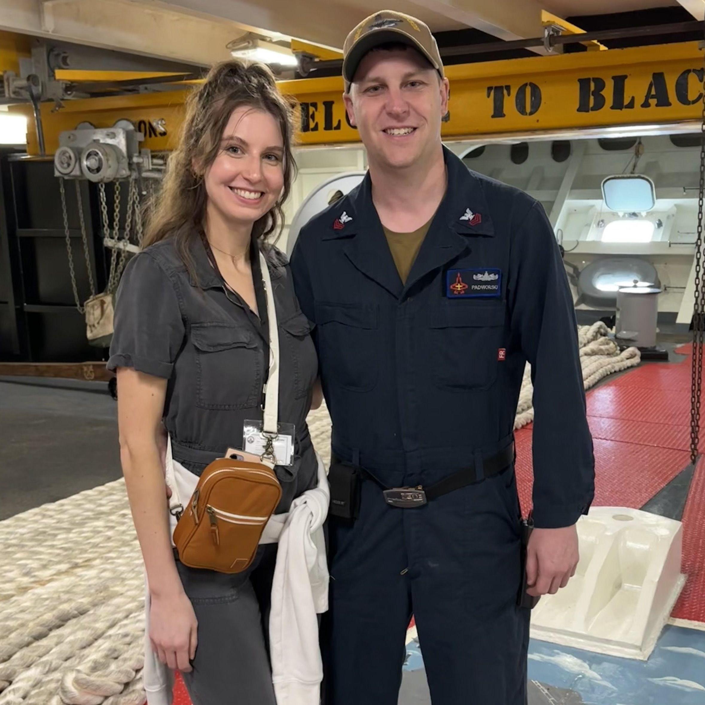 Going on the friends and family cruise on the USS George HW Bush, the ship Alex was deployed on