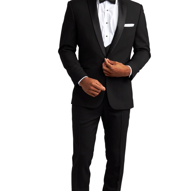 Standard black tux.