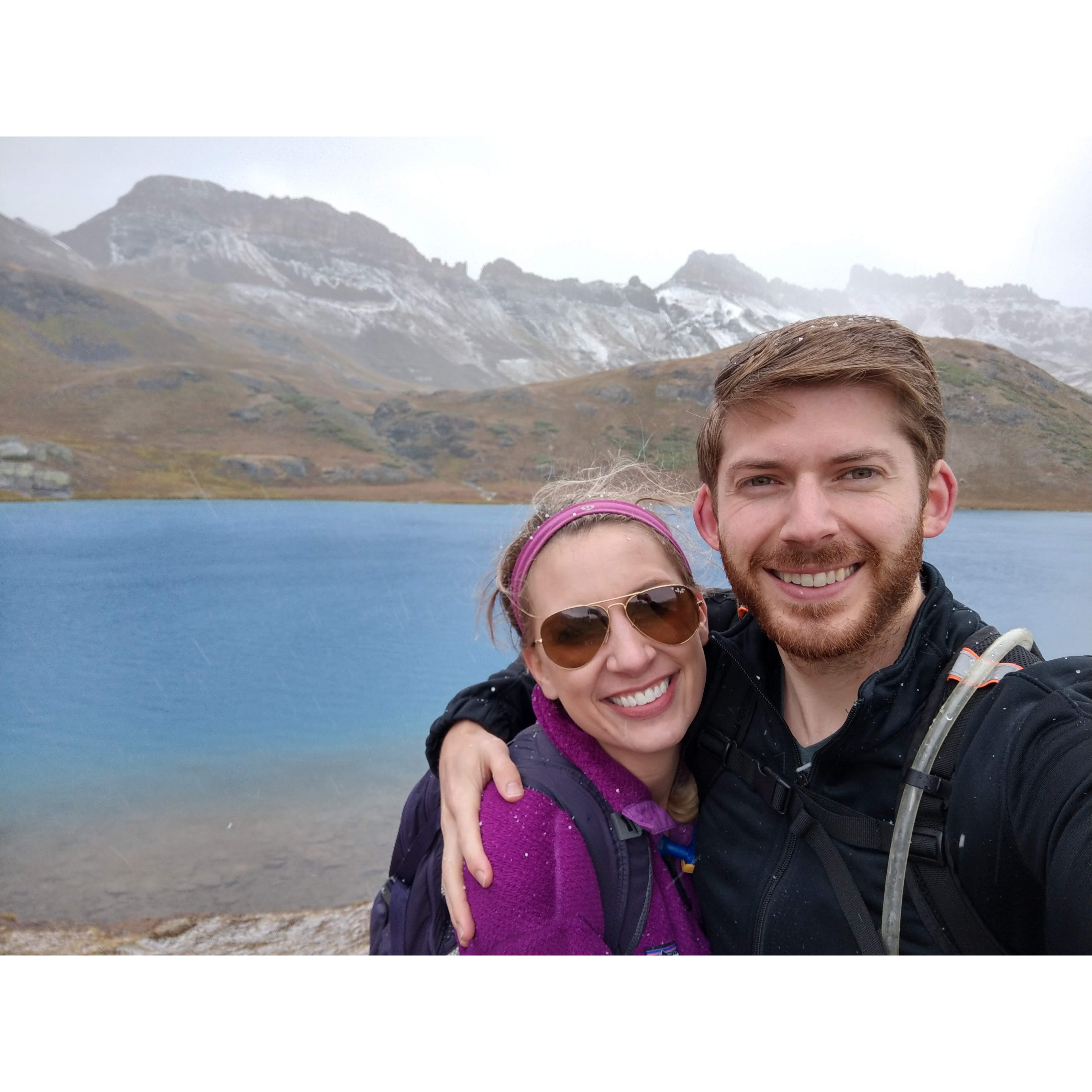 The hike to Ice Lakes in Silverton, Colorado. The hike started off with sunshine and ended with hail. September 2018