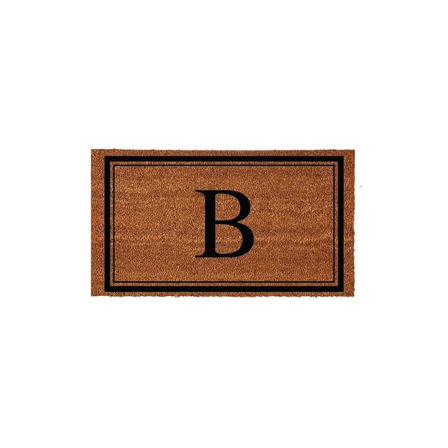 Evergreen Flag Monogram Letter B Entrance Doormat | 28 x 16 inches | Dirt Catching Natural Coir | All-Season | Non-Slip Backing | Indoor and Outdoor Home Decor