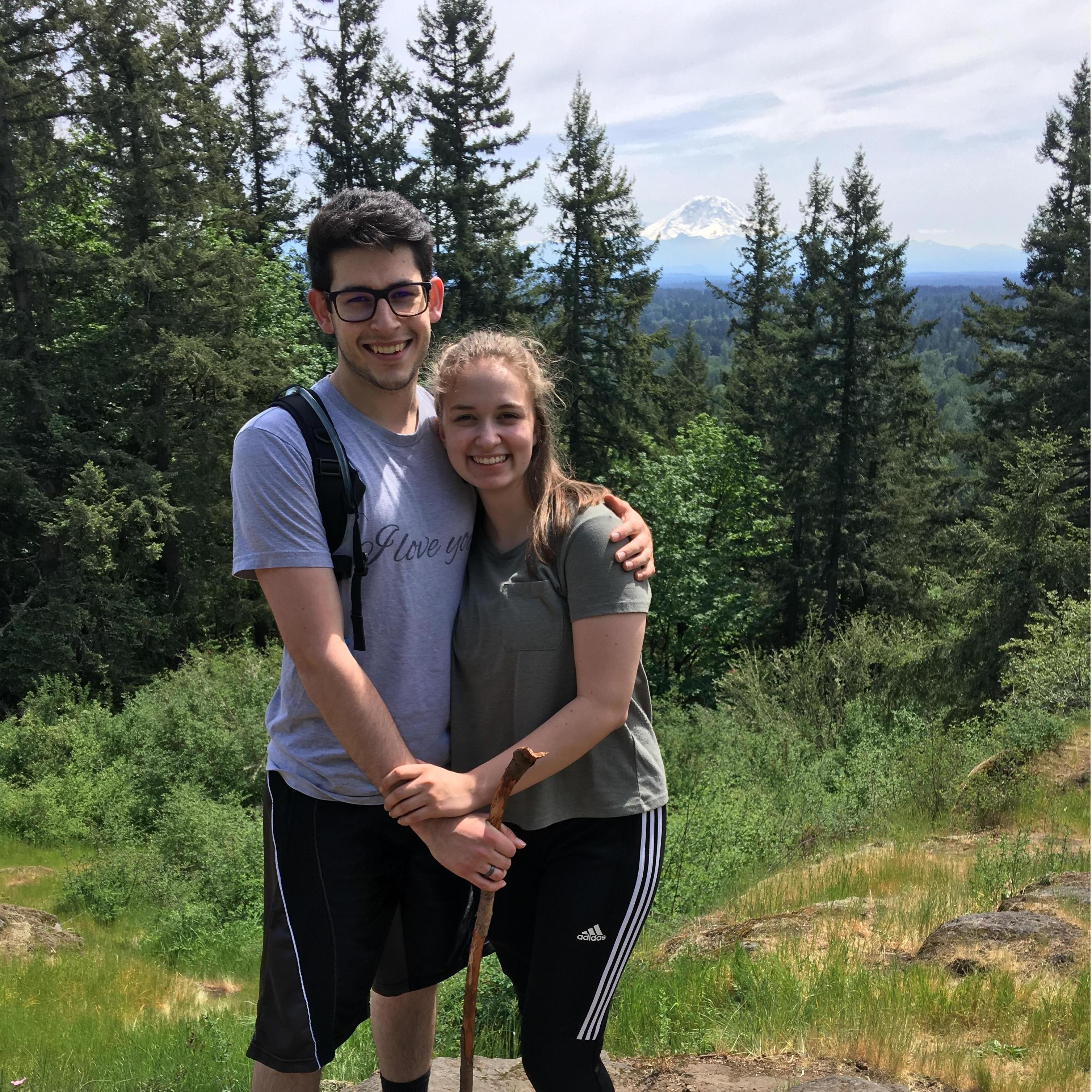 Enjoying the views of Mt. Rainer after hiking Echo Peak Loop.