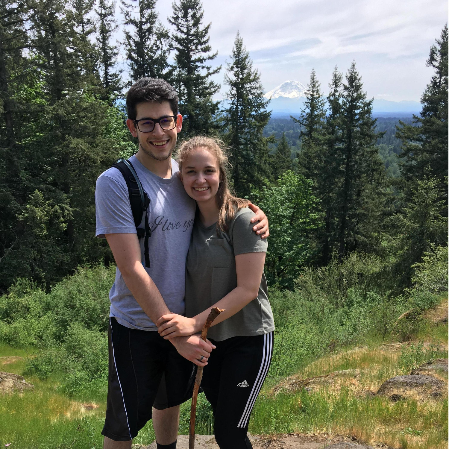 Enjoying the views of Mt. Rainer after hiking Echo Peak Loop.