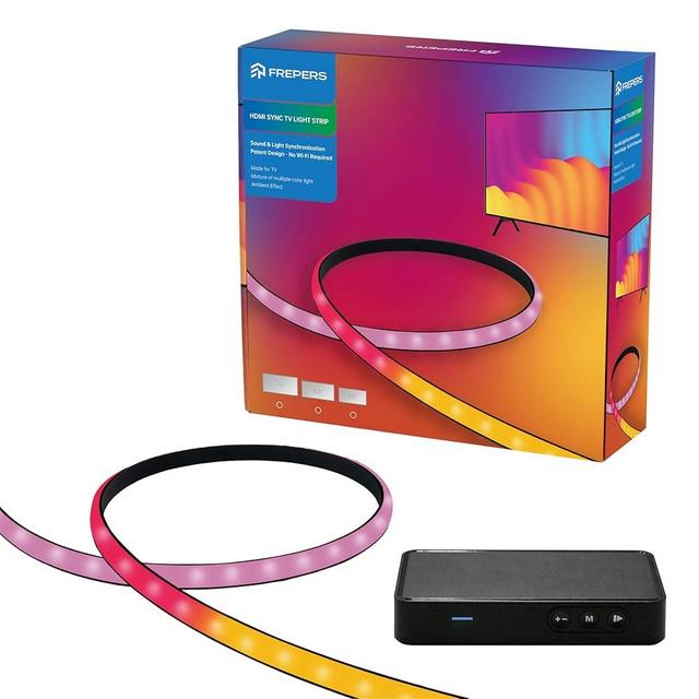 FREPERS LED Backlight, Flowing Color Light Strip, HDMI Sync, RGBICCW Smart Gradient Light Strip (75" TV Immersive Ambient Lighting)