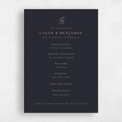 Ebony, Black Wedding Program - Twila
