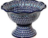 Pedestal Bowl Polish Pottery from Zaklady