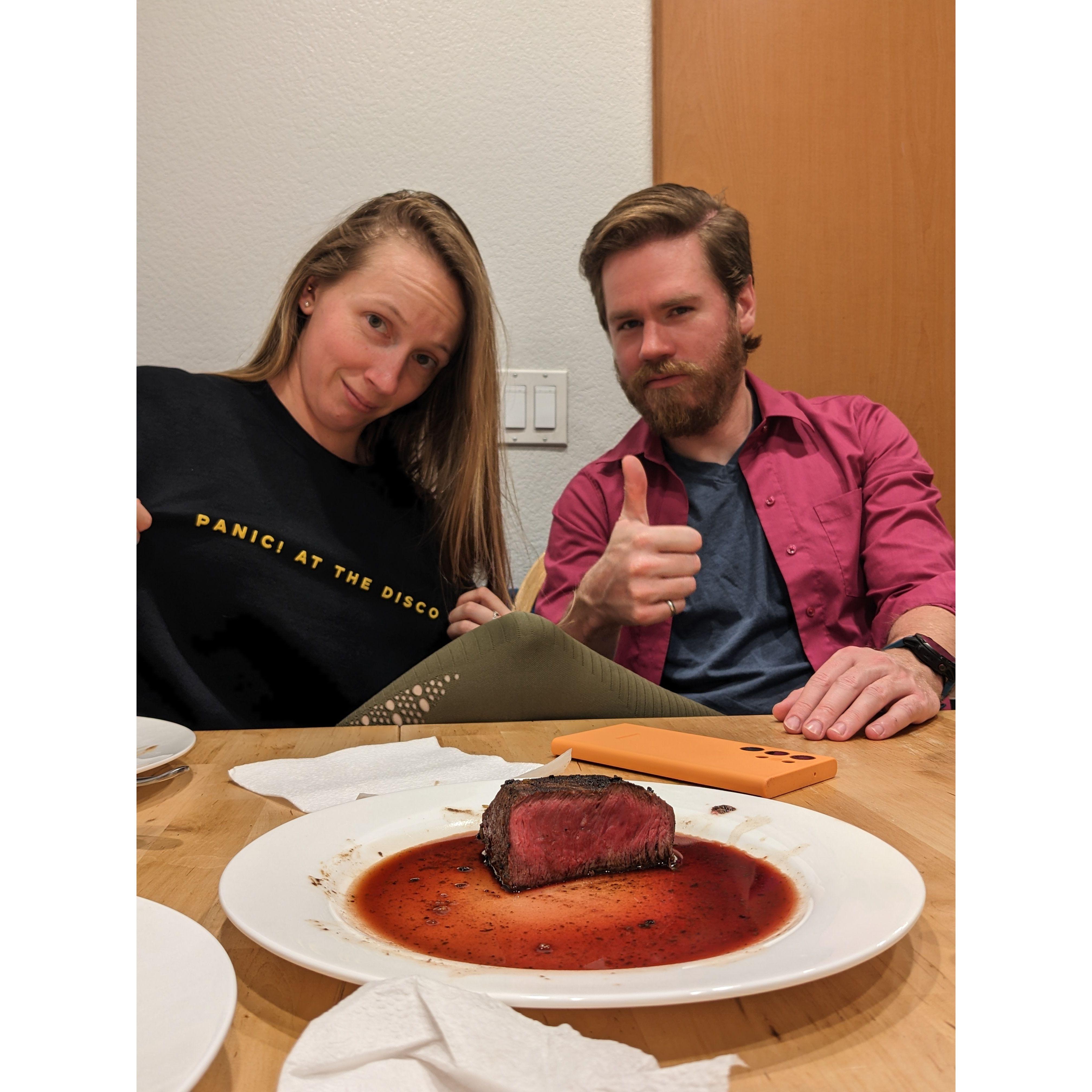Steak. 

"I'm Stephen Stageberg, and I approve of this message."