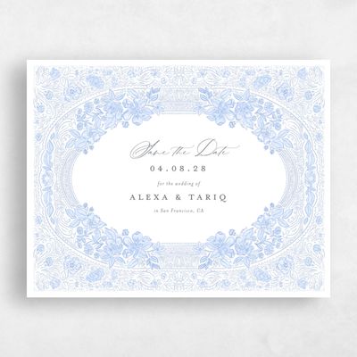 Blue Landscape Wedding Save the Date - Siena Landscape