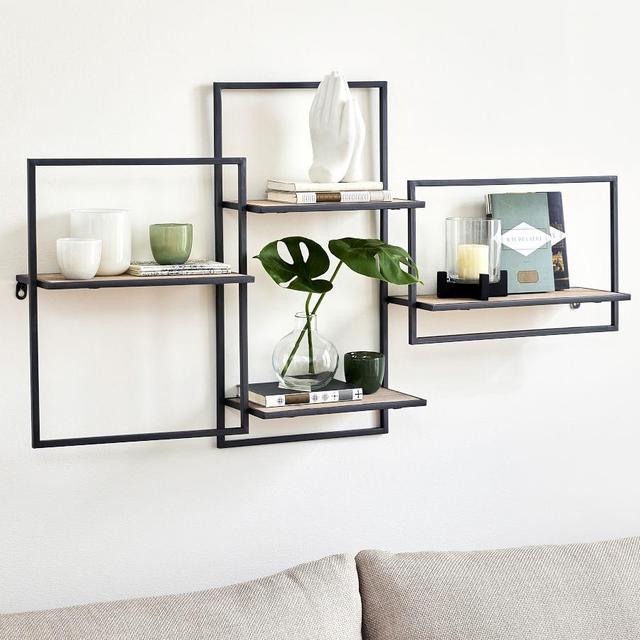 Tucker Wood & Metal Wall Shelf, 40.5" x 6" x 21"