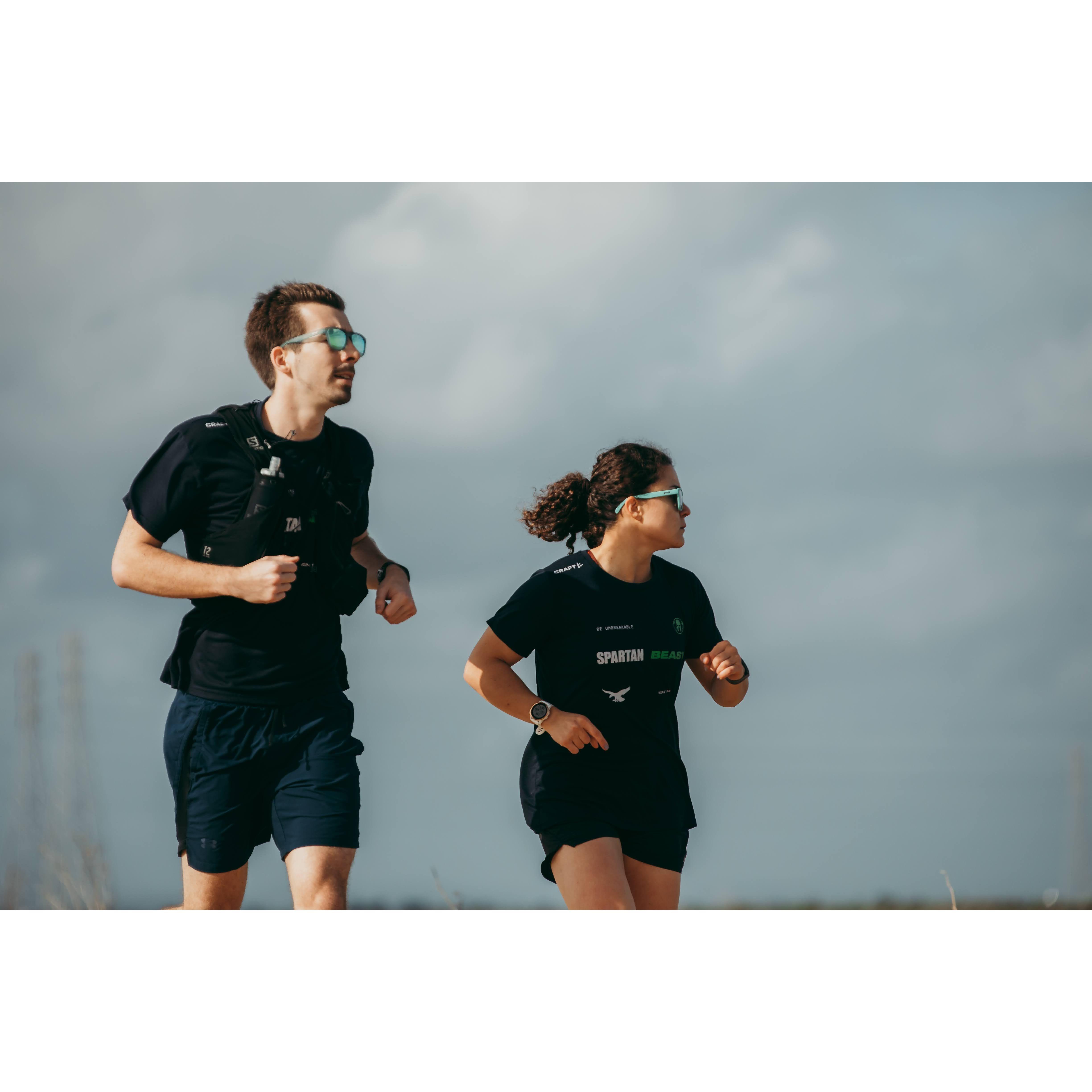 On a run, right before Josh proposed (Jan 2023)