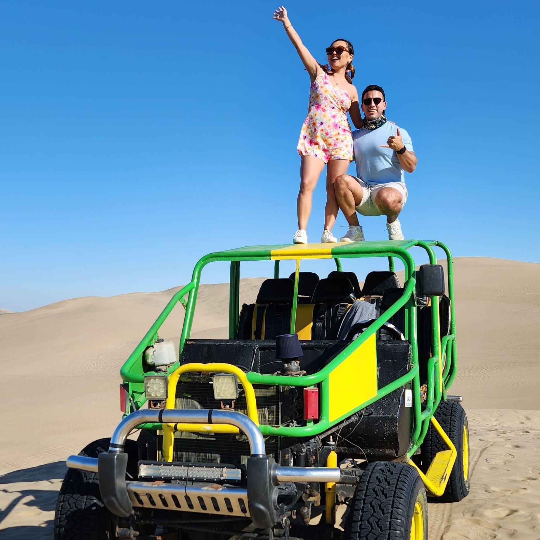 Riding through the sand dunes in Peru.