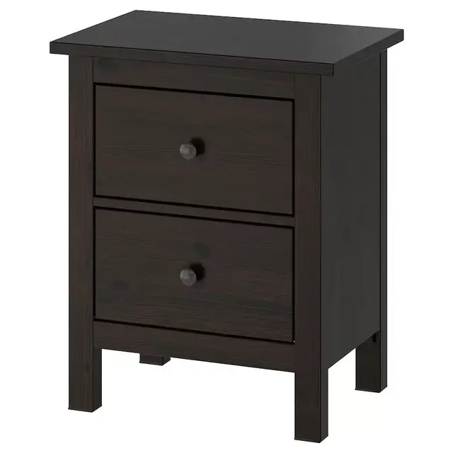 Hemnes Night Stand - Black-Brown Color