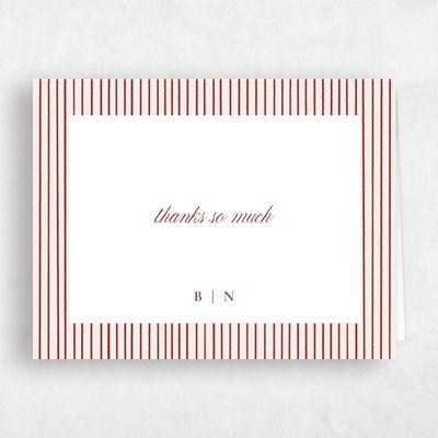 Linen, Red Wedding Thank You - Rodez Landscape