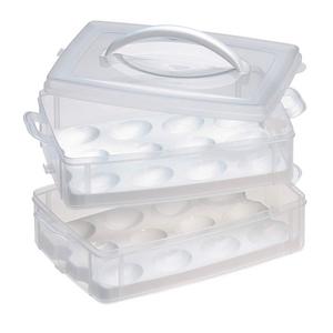 World Kitchen (PA) - Snapware 1098734 Snap 'N Stack 2-Layer Food Storage Container with Egg Holder Trays, Medium, Clear