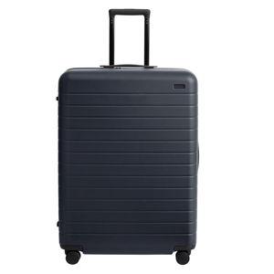 Navy Away Medium Checked Luggage, Lightweight Hard Shell Suitcase with Spinner Wheels, Durable Rolling Luggage, TSA Lock, 26 Inch, Navy Blue