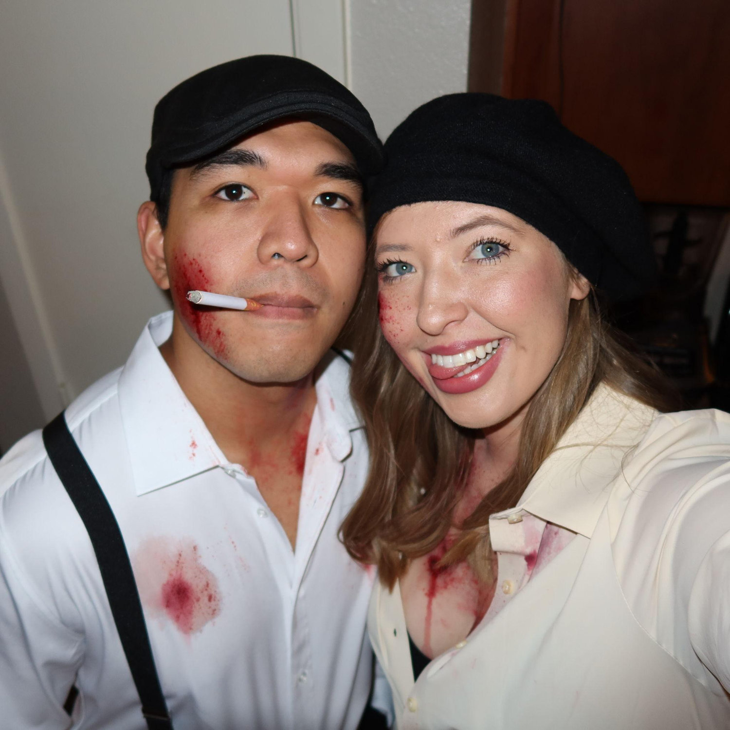 Halloween 10/31/2025 We dressed up as Bonnie & Clyde before going out with friends in Frisco. Don't worry Corpus family and dental school friends, the cigarette is a prop!