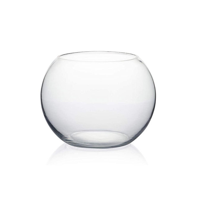 WGV Bowl Glass Vase, Diameter 8", Height 6", Open Width 5", (Multiple Sizes Choices) Clear Bubble Planter Terrarium Fish Bowl for Wedding Event Home Decor, 1 Piece (VBW0008A)