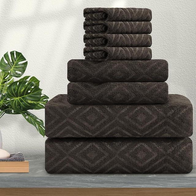 8 Pack Bath Towels Set Coffee,2 Oversized Bath Towel(35"x70"), 2 Hand Towels,4 Washcloths Ultra Soft and Absorbent Chair Towels for Bathroom, Quick Dry Towel for Gym Hotel Camp Pool