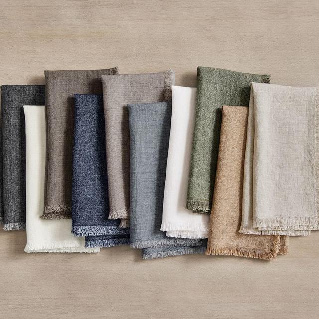 Frayed Oversized Linen Napkins - Set of 4 (Amber)
