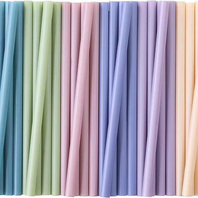 100 Pcs Jumbo Smoothie Straws, Disposable Wide Plastic Drinking Straws, Colorful Plastic Straws for Milkshakes, Smoothies, Boba, Bubble Tea, Ice Coffee - 8.5"L, 0.4" D