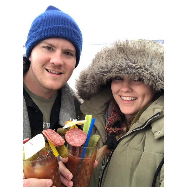 Our first stay at the Portage Point Inn. Obviously celebrating Sunday Funday with all the Bloody Mary accoutrements. PPI, March 2019.