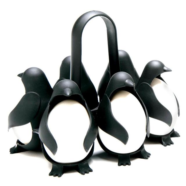 EGGUINS 3-in-1 Cook, Store and Serve Egg Holder, Penguin-Shaped Boiled Egg Cooker for Making Soft or Hard Boiled Eggs, Eggies, Holds 6 Eggs for Easy Cooking and Fridge Storage
