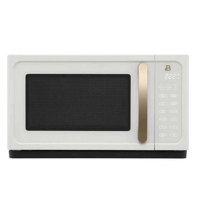 Beautiful 1.1 Cu ft 1000 Watt, Sensor Microwave Oven, White Icing by Drew Barrymore, New