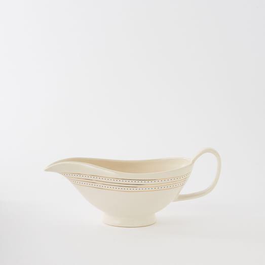 Fishs Eddy Gilded Gravy Boat