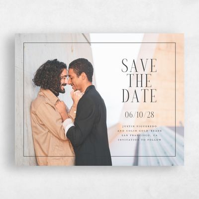 Black Simple Wedding Save the Date - Vence Photo