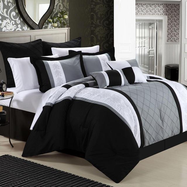 Chic Home Bryce 8-Piece King Comforter Set in Black