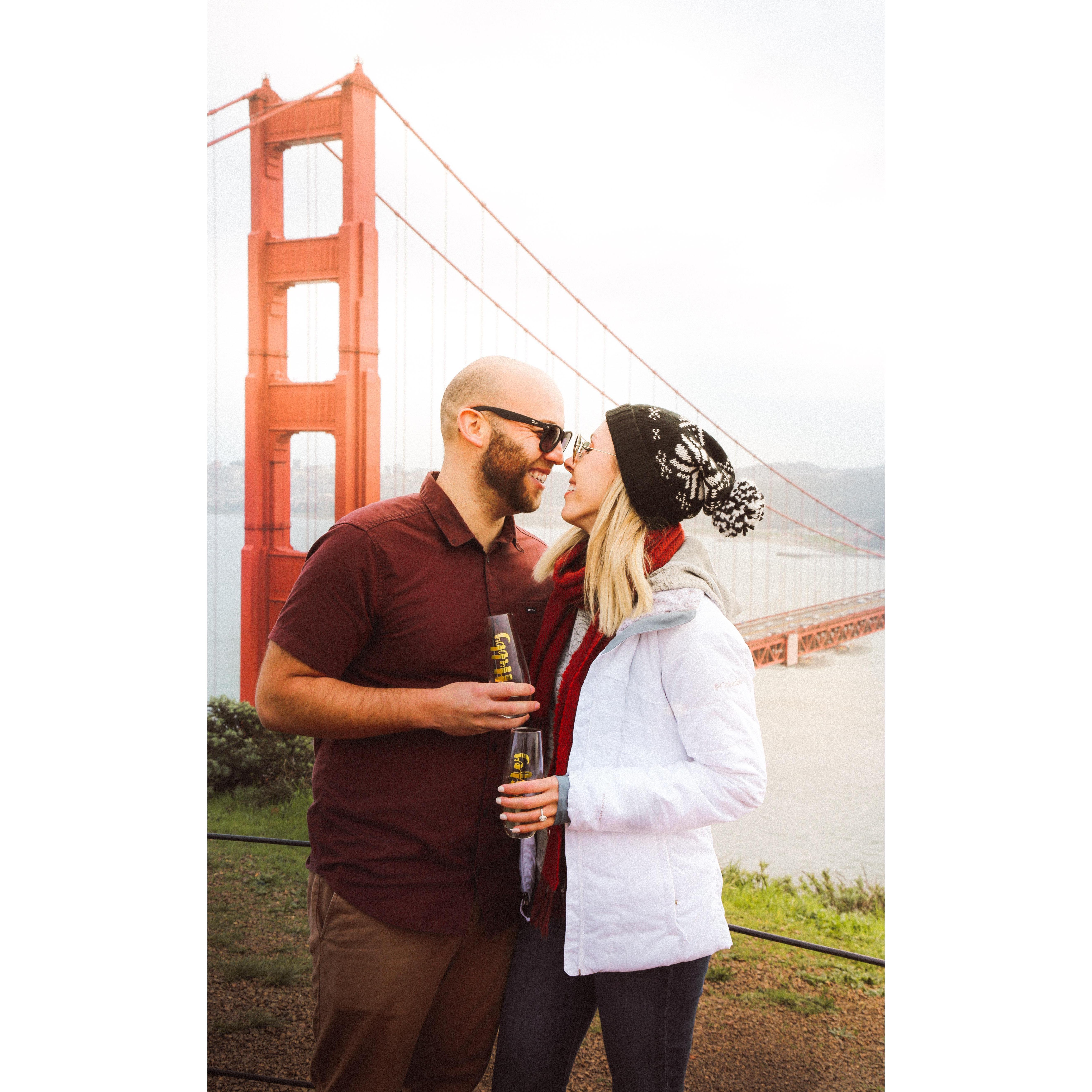 The perfect engagement right next to the Golden Gate Bridge.