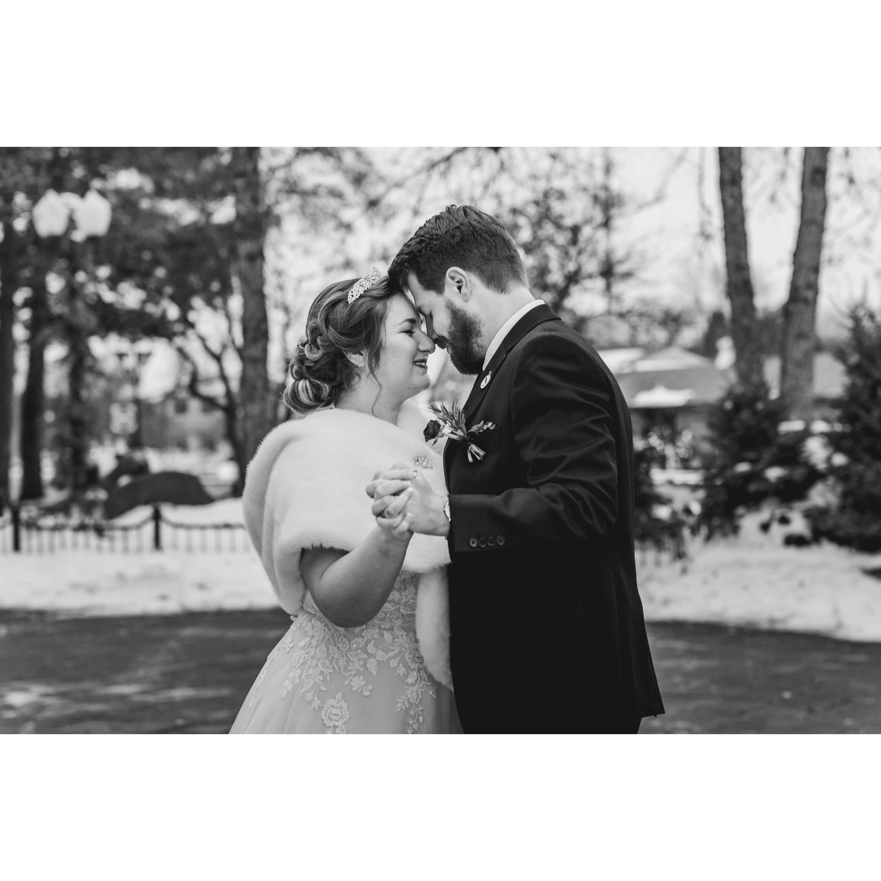 Downtown White Bear Lake on our wedding day!