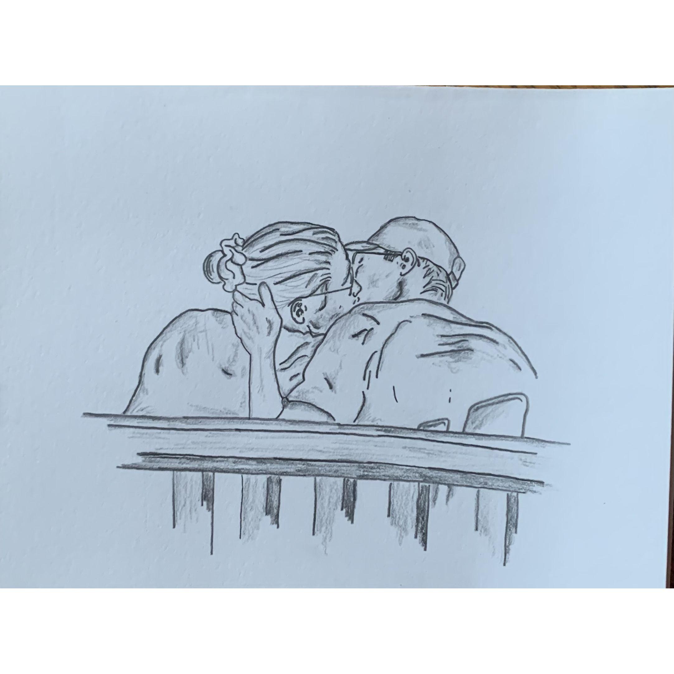 Nate's drawing of us. Picture taken by Natty.