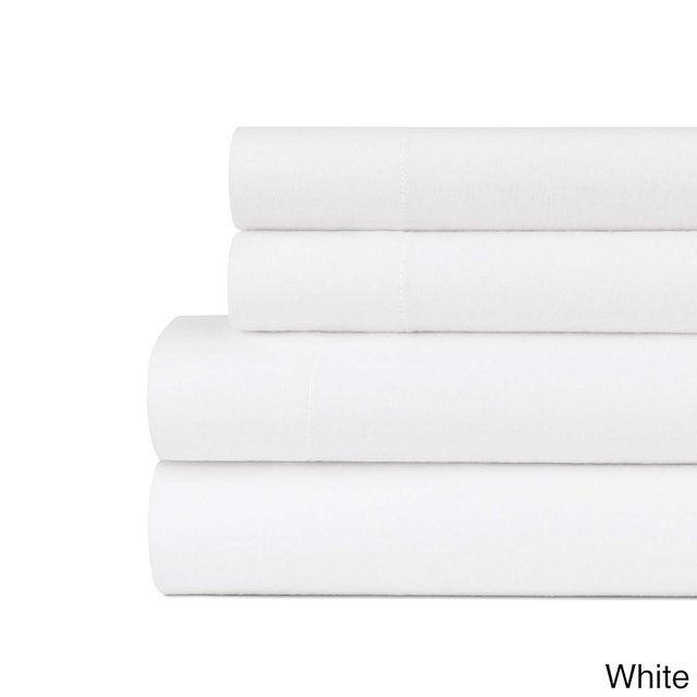 Briarwood Home 100% Cotton Flannel Sheet Set - 4 Piece Heavyweight Brushed Turkish Bedding - Super Soft, Warm, Cozy, Deep Pocket & Breathable All Season Sheets & Pillow Set (Queen, White)
