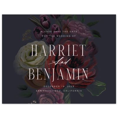 Ebony, Red Wedding Digital Save the Date - Malina Landscape