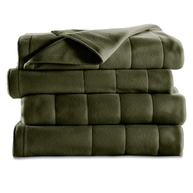 Sunbeam Quilted Fleece Heated Blanket, Queen, Ivy, BSF9GQS-R622-13A00